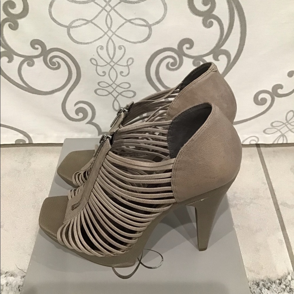 Open toe high heel caged sandal